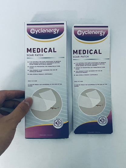 Cyclenergy Medical Grade Silicone Scar Sheets; for Injury, Burn and Surgery Scars