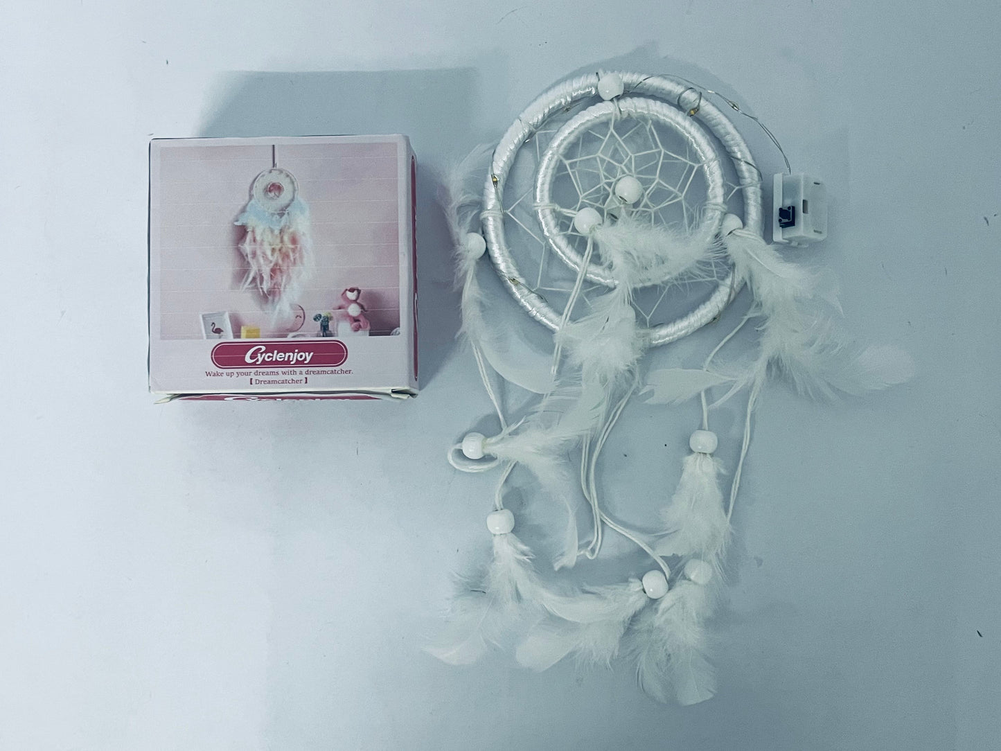 Cyclenjoy  White Dream Catcher Wind Chimes Handmade Beaded Dreamcatcher for Car Kids Bed Room Wall Hanging Decoration