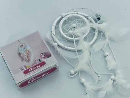 Cyclenjoy  White Dream Catcher Wind Chimes Handmade Beaded Dreamcatcher for Car Kids Bed Room Wall Hanging Decoration