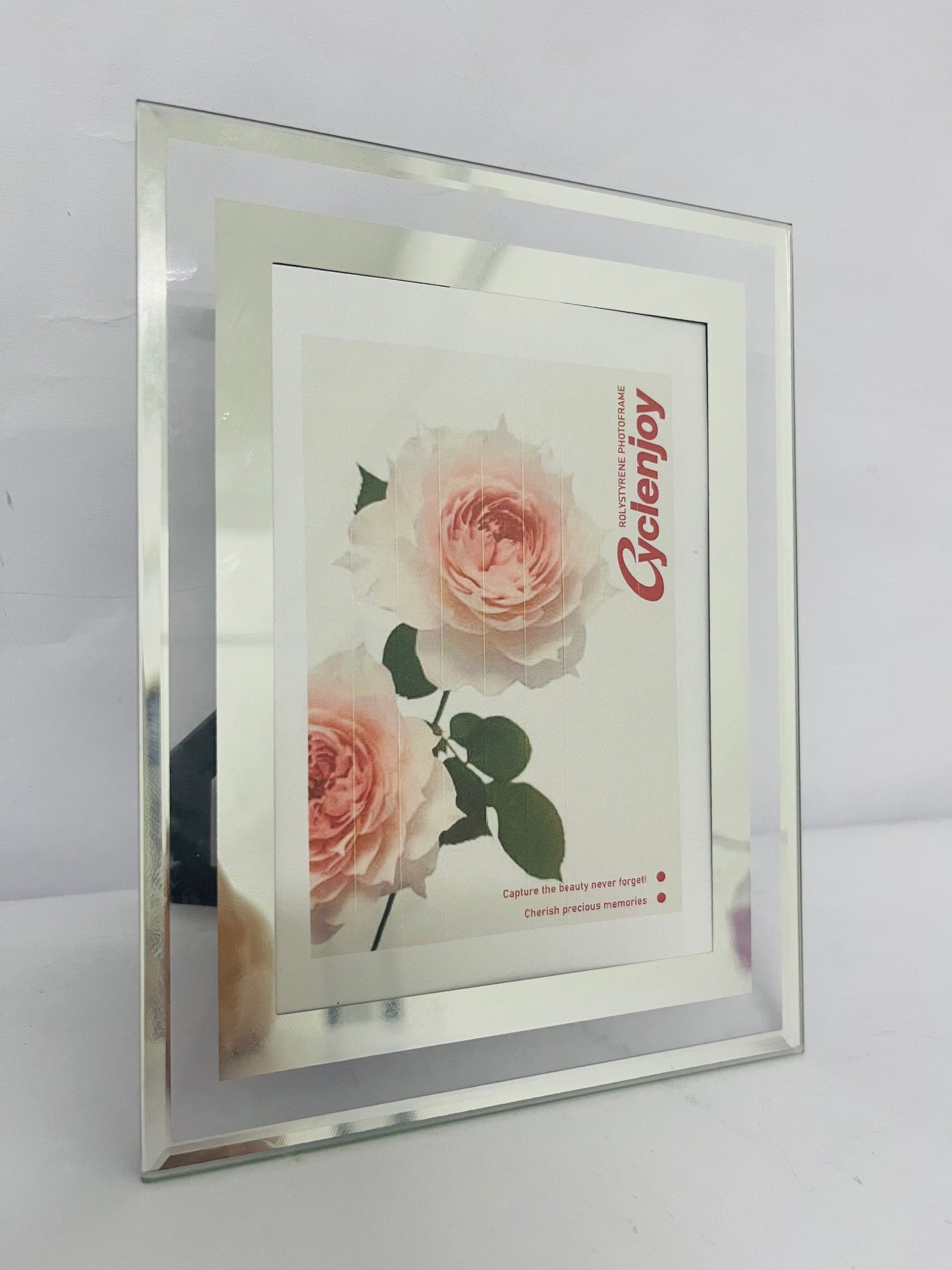 Cyclenjoy  5x7 Picture Frames - Glass Photo Frame for Tabletop/Desktop Display, Horizontal/Vertical Orientation, Silver Finish