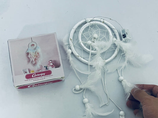 Cyclenjoy  White Dream Catcher Wind Chimes Handmade Beaded Dreamcatcher for Car Kids Bed Room Wall Hanging Decoration