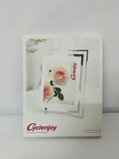 Cyclenjoy  5x7 Picture Frames - Glass Photo Frame for Tabletop/Desktop Display, Horizontal/Vertical Orientation, Silver Finish