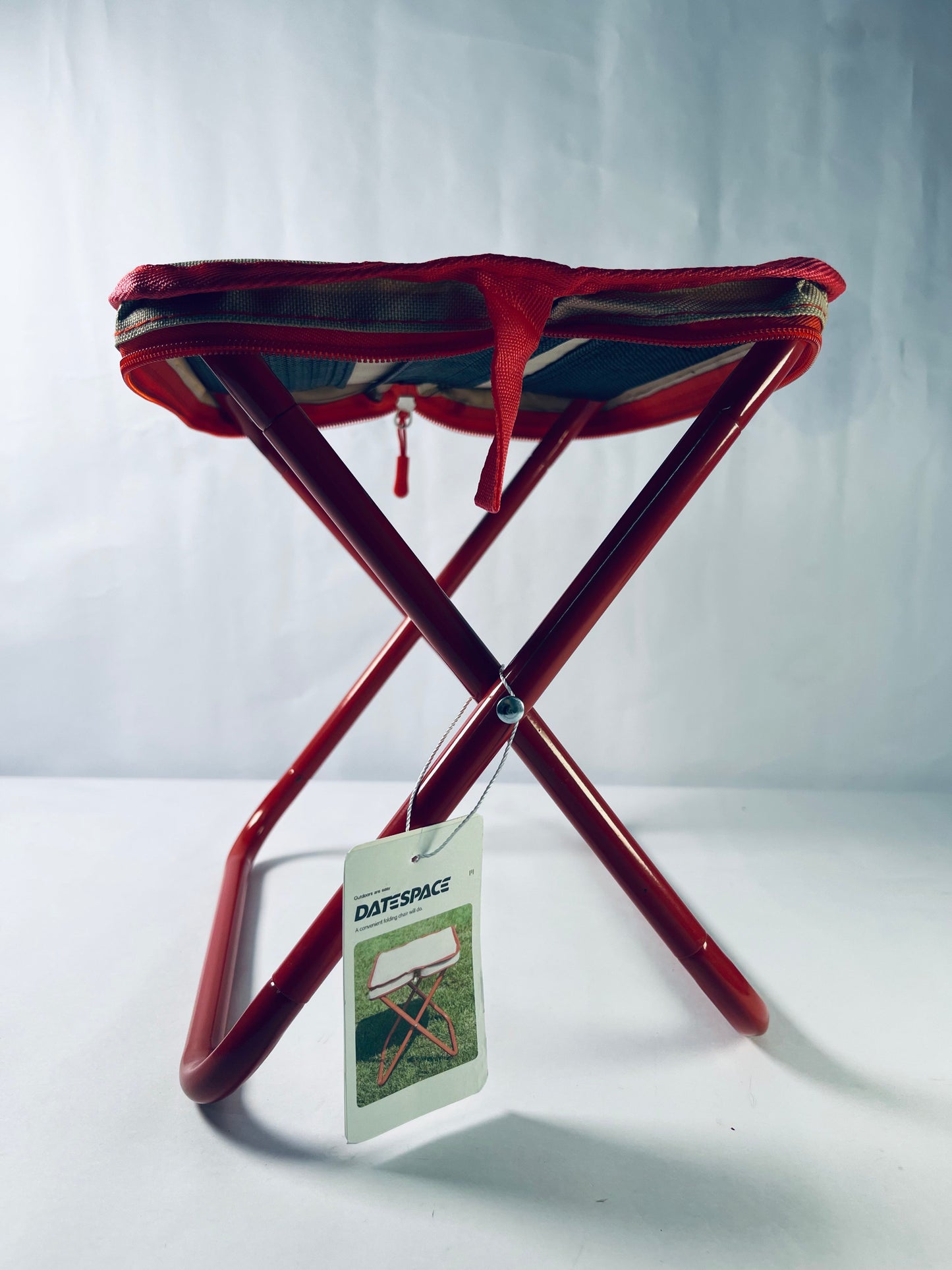 DATESPACE Folding Stool Camping Stool, Portable Folding Stool with Carrying Bag, 12-Inch Portable Chair (1.3Lbs), Outdoor Travel Footstool