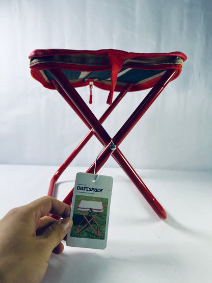 DATESPACE Folding Stool Camping Stool, Portable Folding Stool with Carrying Bag, 12-Inch Portable Chair (1.3Lbs), Outdoor Travel Footstool