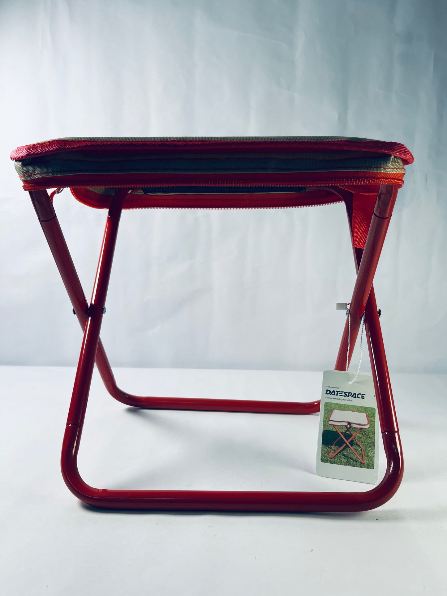 DATESPACE Folding Stool Camping Stool, Portable Folding Stool with Carrying Bag, 12-Inch Portable Chair (1.3Lbs), Outdoor Travel Footstool