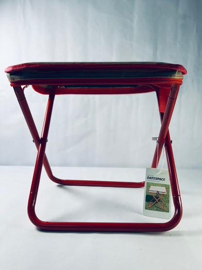 DATESPACE Folding Stool Camping Stool, Portable Folding Stool with Carrying Bag, 12-Inch Portable Chair (1.3Lbs), Outdoor Travel Footstool