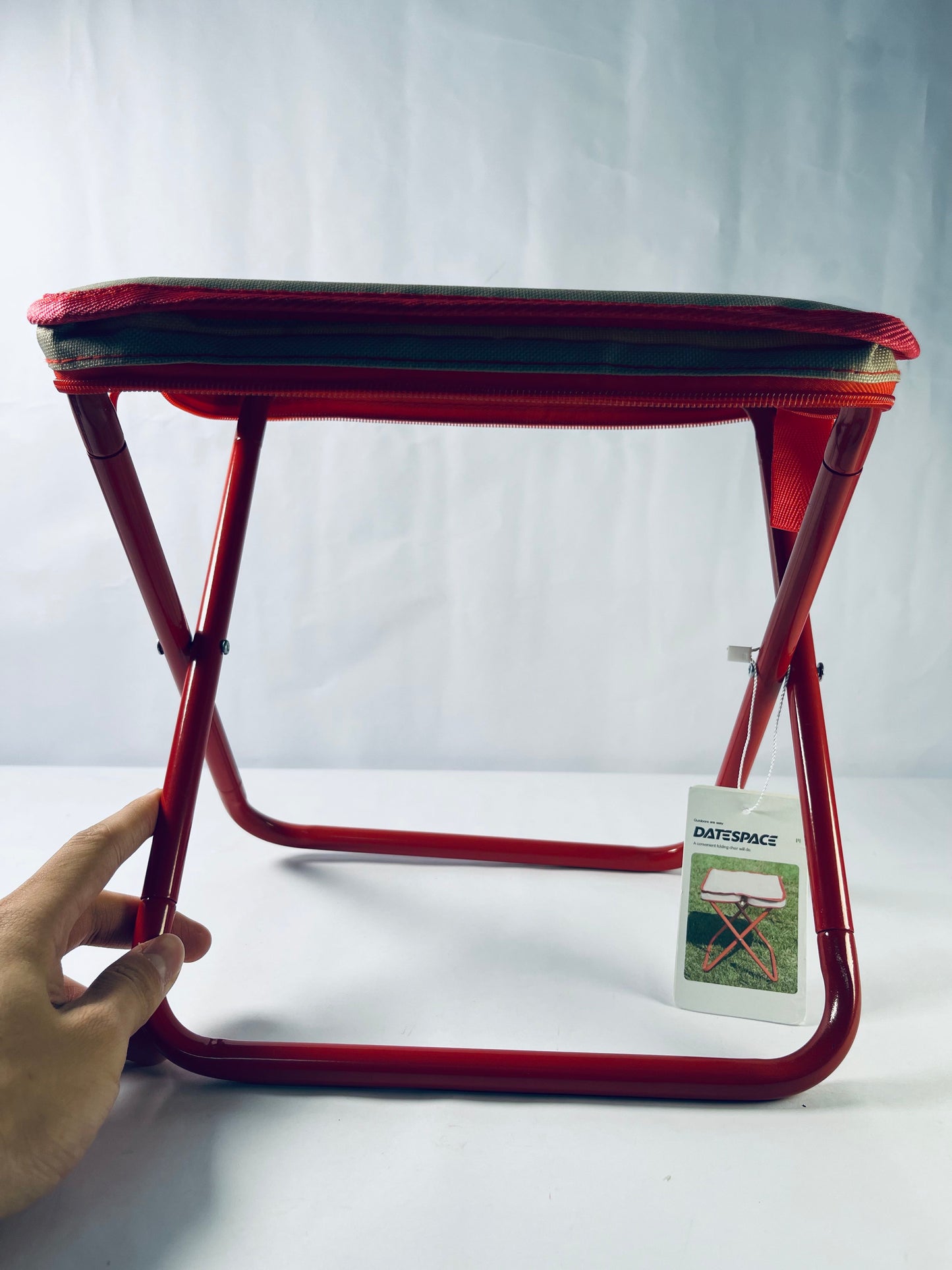 DATESPACE Folding Stool Camping Stool, Portable Folding Stool with Carrying Bag, 12-Inch Portable Chair (1.3Lbs), Outdoor Travel Footstool