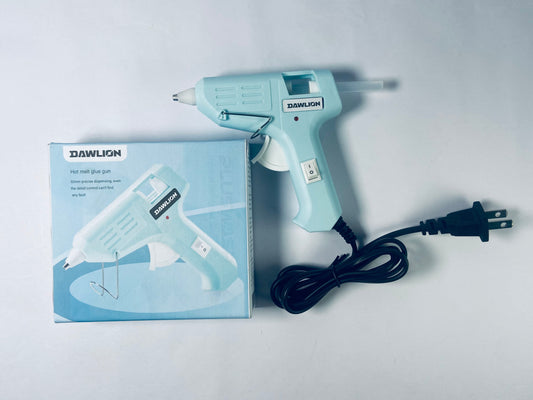 DAWLION Full Size Hot Glue Gun with 60/100W Dual Power and 21 Hot Glue Sticks (7/16"), Fast Preheating Heavy Duty Industrial Gluegun with Storage Case for Crafting, DIY and Repairs (Cyan)