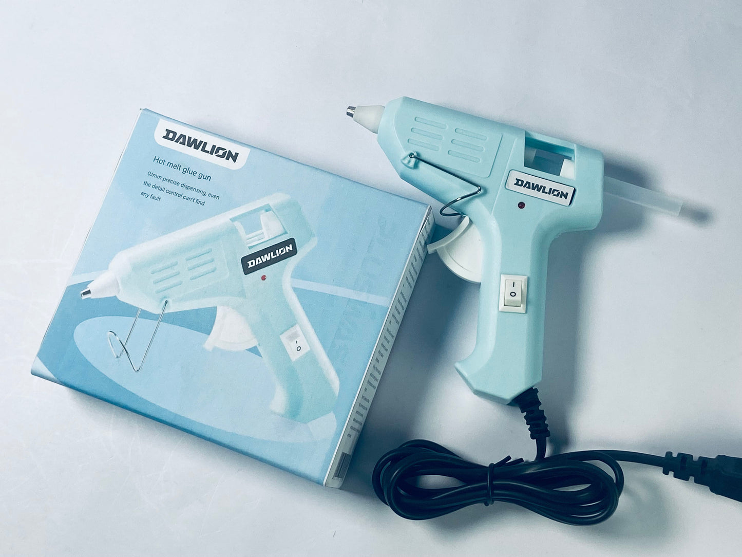 DAWLION Full Size Hot Glue Gun with 60/100W Dual Power and 21 Hot Glue Sticks (7/16"), Fast Preheating Heavy Duty Industrial Gluegun with Storage Case for Crafting, DIY and Repairs (Cyan)