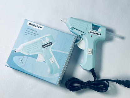 DAWLION Full Size Hot Glue Gun with 60/100W Dual Power and 21 Hot Glue Sticks (7/16"), Fast Preheating Heavy Duty Industrial Gluegun with Storage Case for Crafting, DIY and Repairs (Cyan)