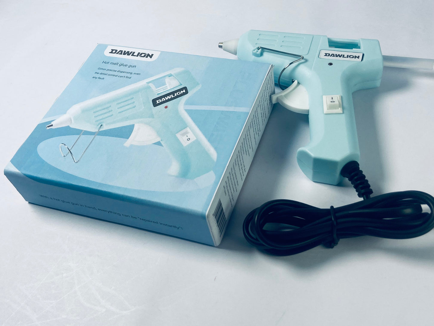DAWLION Full Size Hot Glue Gun with 60/100W Dual Power and 21 Hot Glue Sticks (7/16"), Fast Preheating Heavy Duty Industrial Gluegun with Storage Case for Crafting, DIY and Repairs (Cyan)