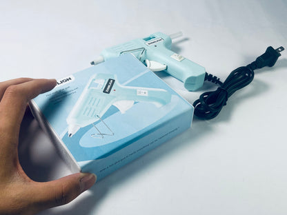 DAWLION Full Size Hot Glue Gun with 60/100W Dual Power and 21 Hot Glue Sticks (7/16"), Fast Preheating Heavy Duty Industrial Gluegun with Storage Case for Crafting, DIY and Repairs (Cyan)