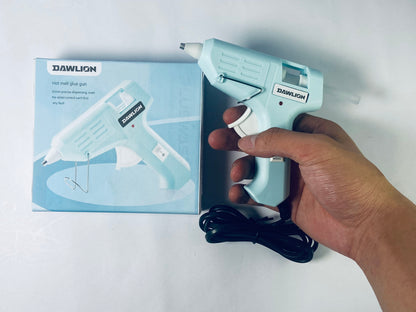 DAWLION Full Size Hot Glue Gun with 60/100W Dual Power and 21 Hot Glue Sticks (7/16"), Fast Preheating Heavy Duty Industrial Gluegun with Storage Case for Crafting, DIY and Repairs (Cyan)