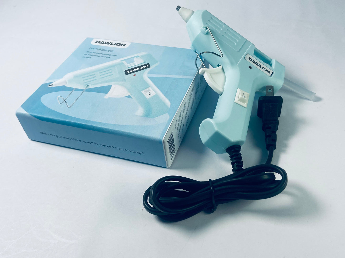 DAWLION Full Size Hot Glue Gun with 60/100W Dual Power and 21 Hot Glue Sticks (7/16"), Fast Preheating Heavy Duty Industrial Gluegun with Storage Case for Crafting, DIY and Repairs (Cyan)