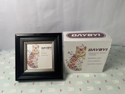DAYBYI Picture frames 6x6 Ash Brown Picture Frame Resin Shadow Box Photo Frame Wall and Desktop Display, with Plexiglass