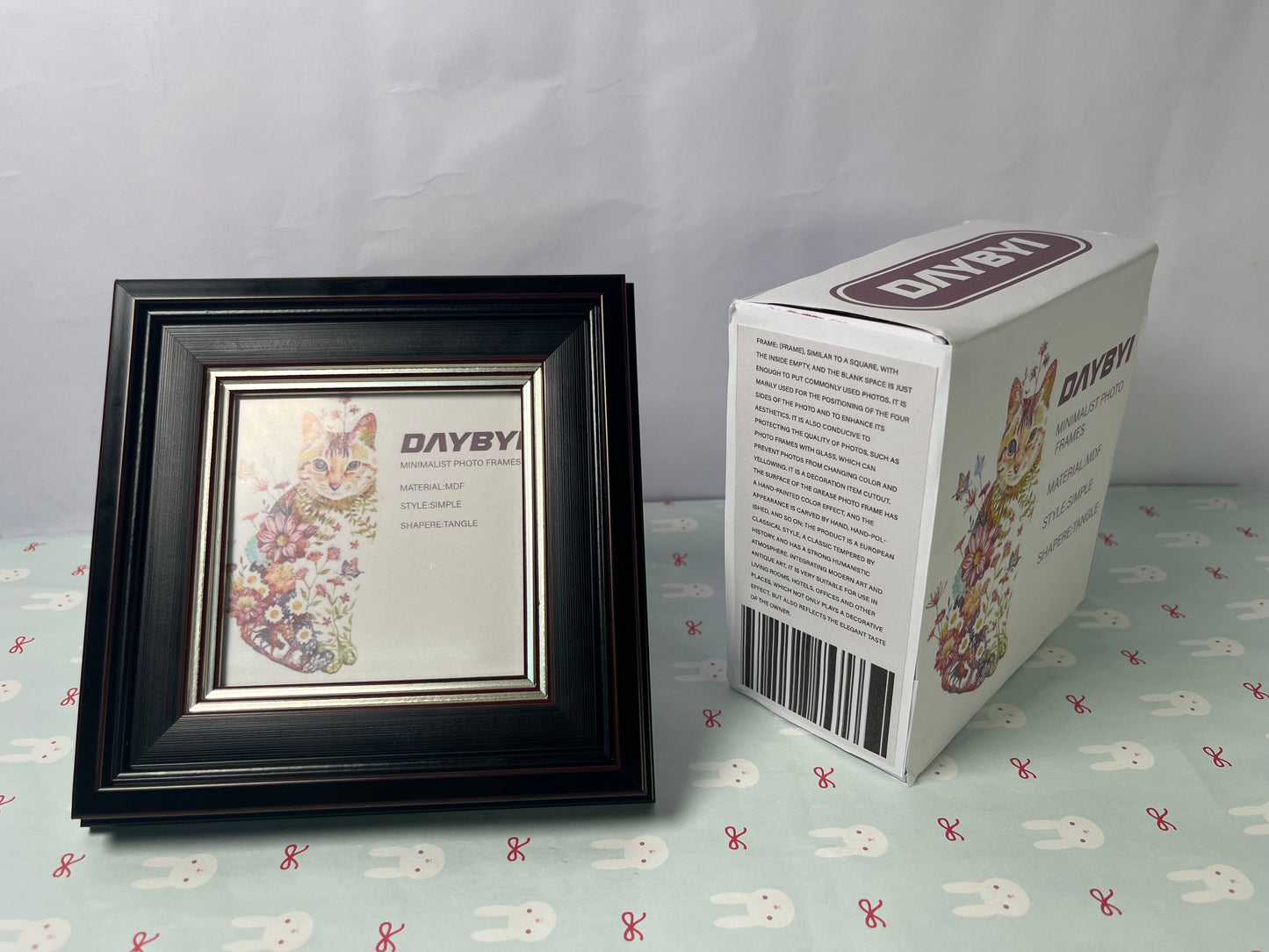 DAYBYI Picture frames 6x6 Ash Brown Picture Frame Resin Shadow Box Photo Frame Wall and Desktop Display, with Plexiglass
