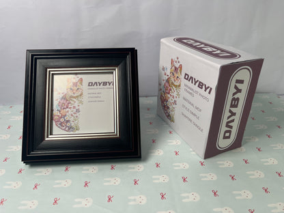 DAYBYI Picture frames 6x6 Ash Brown Picture Frame Resin Shadow Box Photo Frame Wall and Desktop Display, with Plexiglass