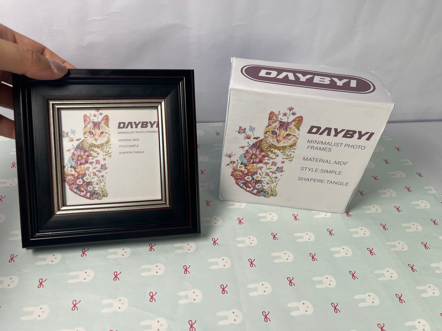 DAYBYI Picture frames 6x6 Ash Brown Picture Frame Resin Shadow Box Photo Frame Wall and Desktop Display, with Plexiglass