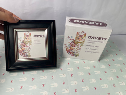 DAYBYI Picture frames 6x6 Ash Brown Picture Frame Resin Shadow Box Photo Frame Wall and Desktop Display, with Plexiglass