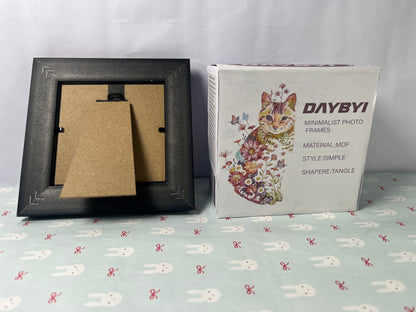 DAYBYI Picture frames 6x6 Ash Brown Picture Frame Resin Shadow Box Photo Frame Wall and Desktop Display, with Plexiglass
