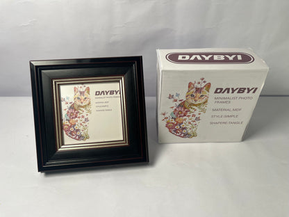 DAYBYI Picture frames 6x6 Ash Brown Picture Frame Resin Shadow Box Photo Frame Wall and Desktop Display, with Plexiglass