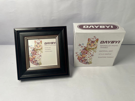 DAYBYI Picture frames 6x6 Ash Brown Picture Frame Resin Shadow Box Photo Frame Wall and Desktop Display, with Plexiglass