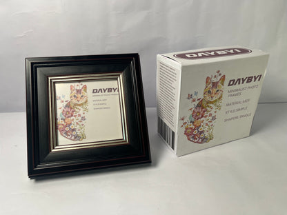 DAYBYI Picture frames 6x6 Ash Brown Picture Frame Resin Shadow Box Photo Frame Wall and Desktop Display, with Plexiglass