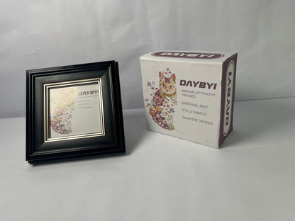 DAYBYI Picture frames 6x6 Ash Brown Picture Frame Resin Shadow Box Photo Frame Wall and Desktop Display, with Plexiglass