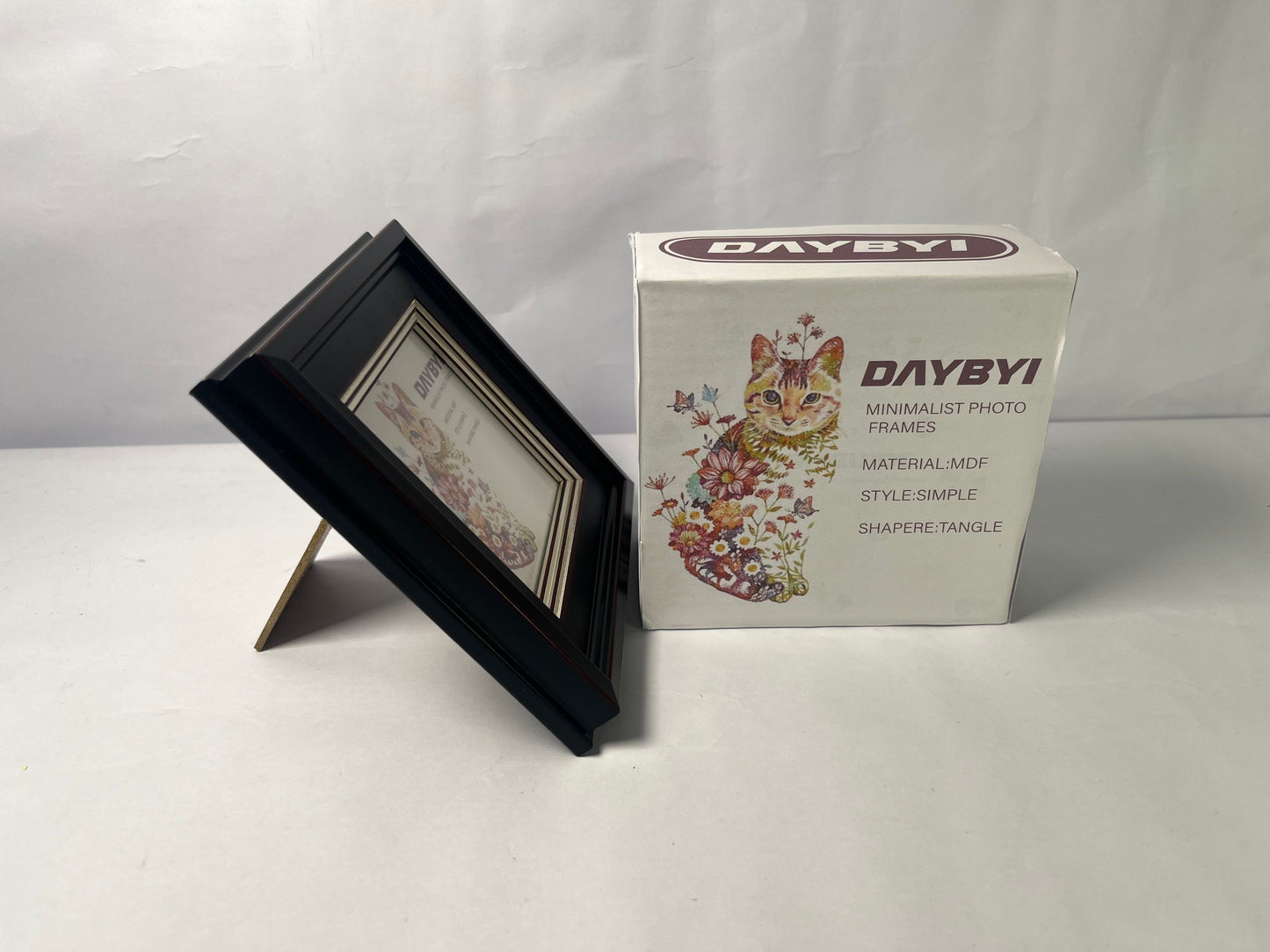 DAYBYI Picture frames 6x6 Ash Brown Picture Frame Resin Shadow Box Photo Frame Wall and Desktop Display, with Plexiglass