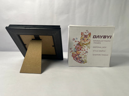 DAYBYI Picture frames 6x6 Ash Brown Picture Frame Resin Shadow Box Photo Frame Wall and Desktop Display, with Plexiglass