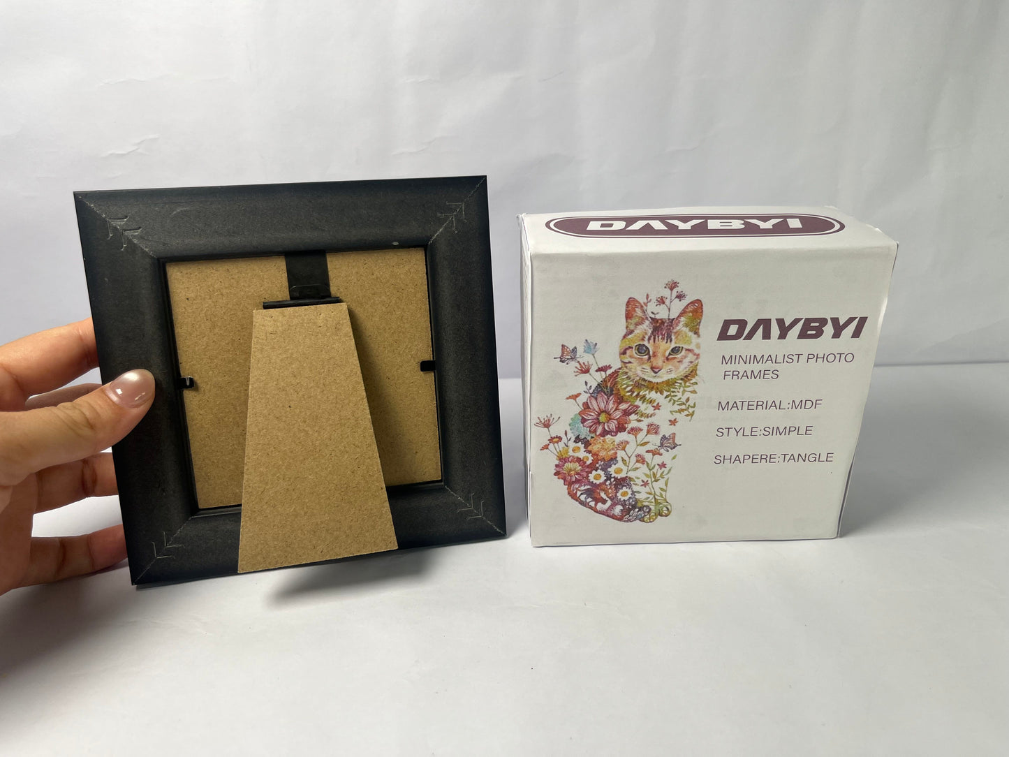DAYBYI Picture frames 6x6 Ash Brown Picture Frame Resin Shadow Box Photo Frame Wall and Desktop Display, with Plexiglass