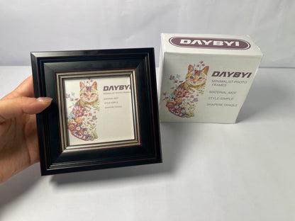 DAYBYI Picture frames 6x6 Ash Brown Picture Frame Resin Shadow Box Photo Frame Wall and Desktop Display, with Plexiglass