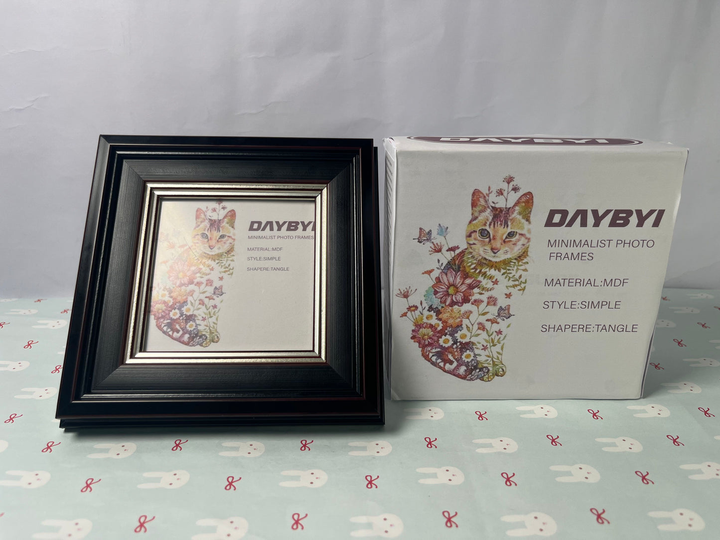 DAYBYI Picture frames 6x6 Ash Brown Picture Frame Resin Shadow Box Photo Frame Wall and Desktop Display, with Plexiglass