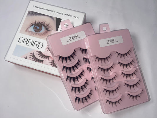 DRBIRD False eyelashes Anime Lashes Korean Japanese Look Like Asian Natural Look False Eyelashes