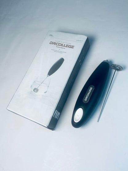 DRCOLLEGE Black Handheld Milk Frother Wand for Coffee, Rechargeable Electric Whisk with 3 Heads 3 Speeds Drink Mixer Coffee Frother For Latte, Cappuccino, Hot Chocolate, Egg