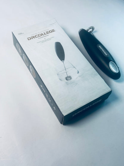 DRCOLLEGE Black Handheld Milk Frother Wand for Coffee, Rechargeable Electric Whisk with 3 Heads 3 Speeds Drink Mixer Coffee Frother For Latte, Cappuccino, Hot Chocolate, Egg