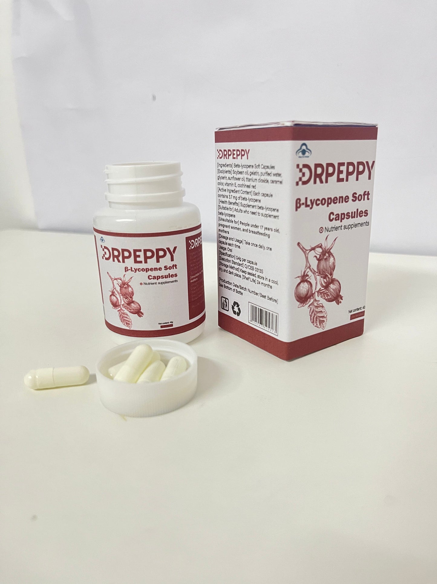 DRPEPPY Vitamins β-Lycopene Soft Capsules High Activity & Easy Absorption Antioxidant & Revitalizing A Nutritional Choice for Health Protection