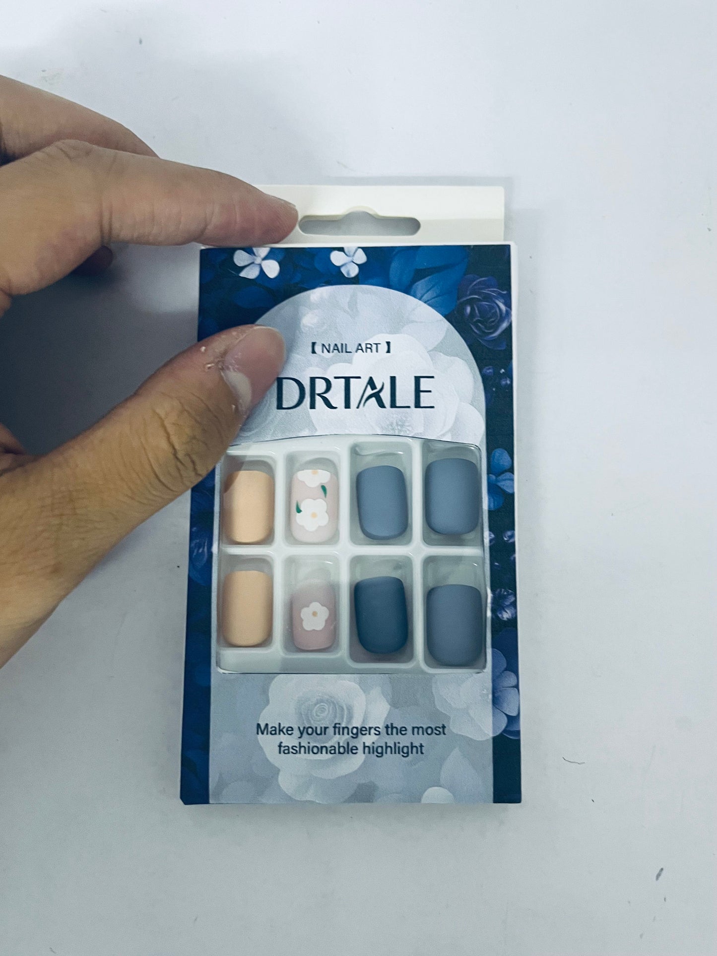 DRTALE False Nails | Morandi Floral Design, Salon-Quality Manicure at Home