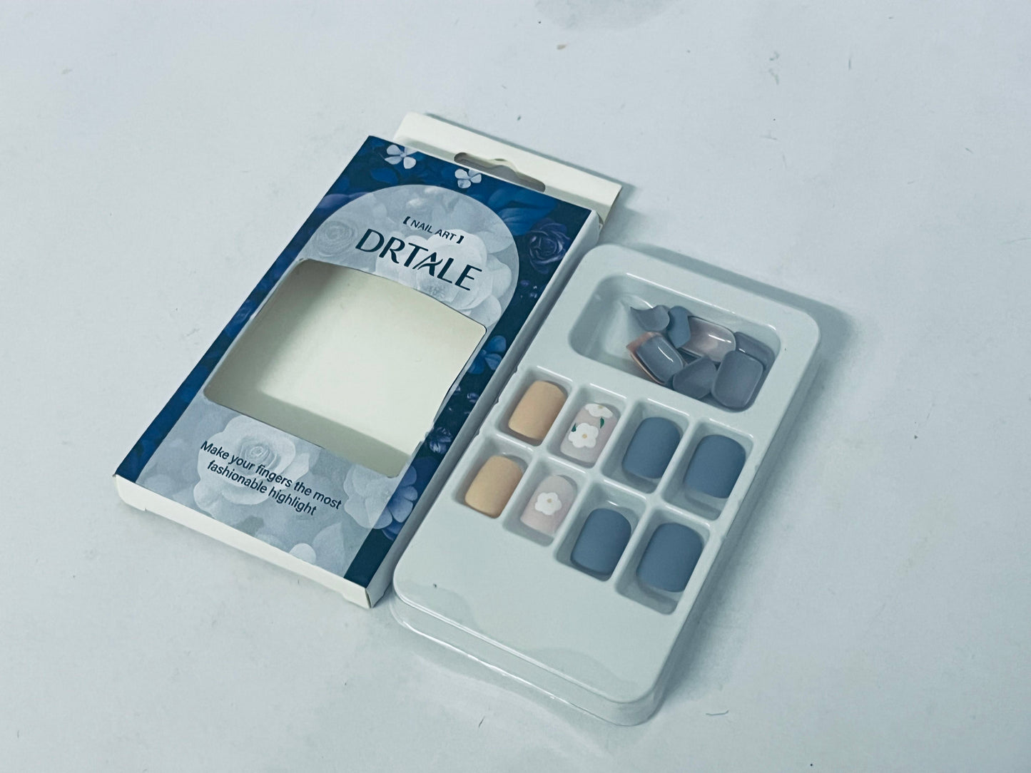 DRTALE False Nails | Morandi Floral Design, Salon-Quality Manicure at Home