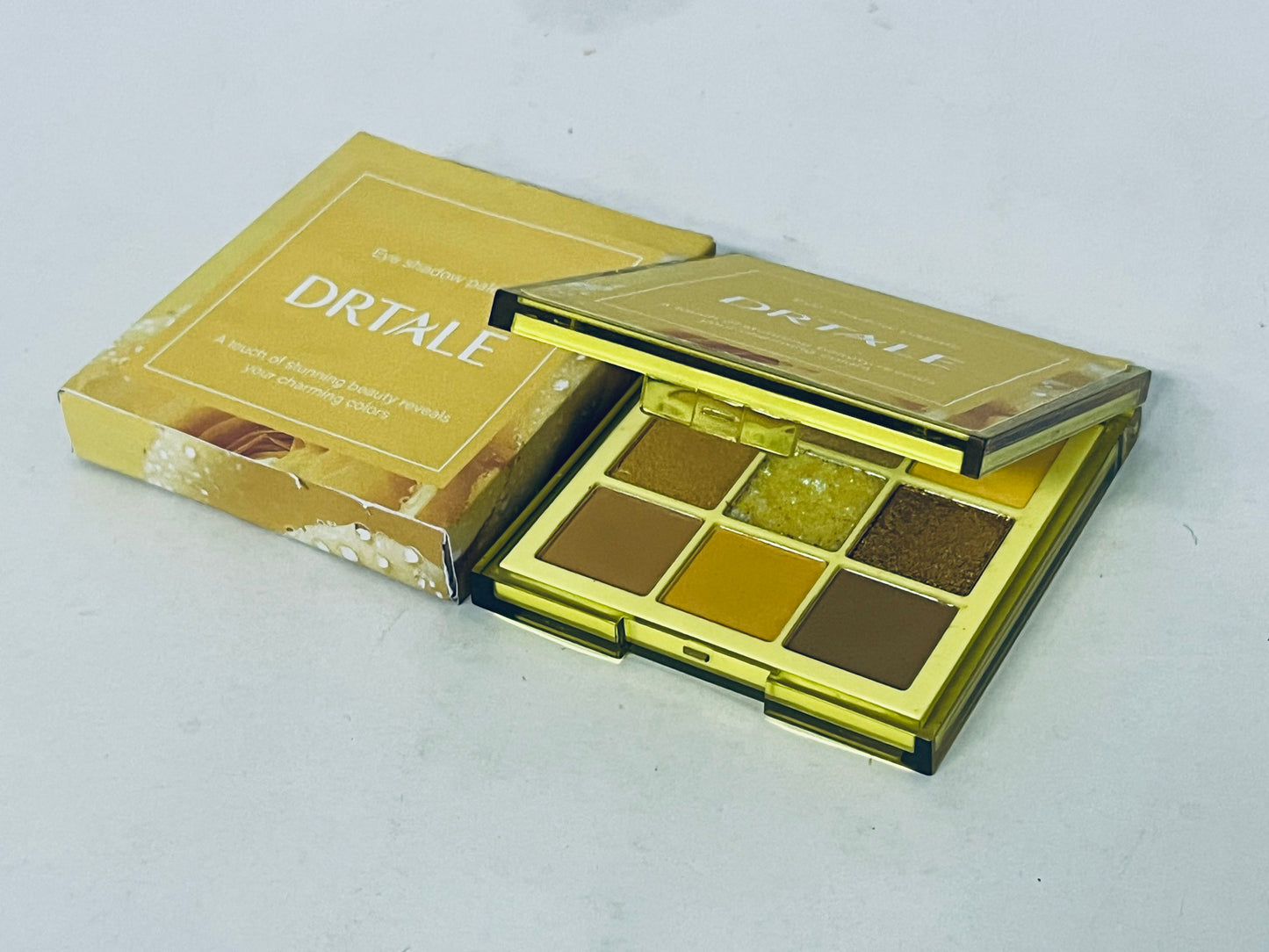 DRTALE 9-Color Eyeshadow Palette, Golden Earth Tone with Matte/Shimmer/Glitter Textures, Long-Lasting High Pigment for Daily & Party Looks