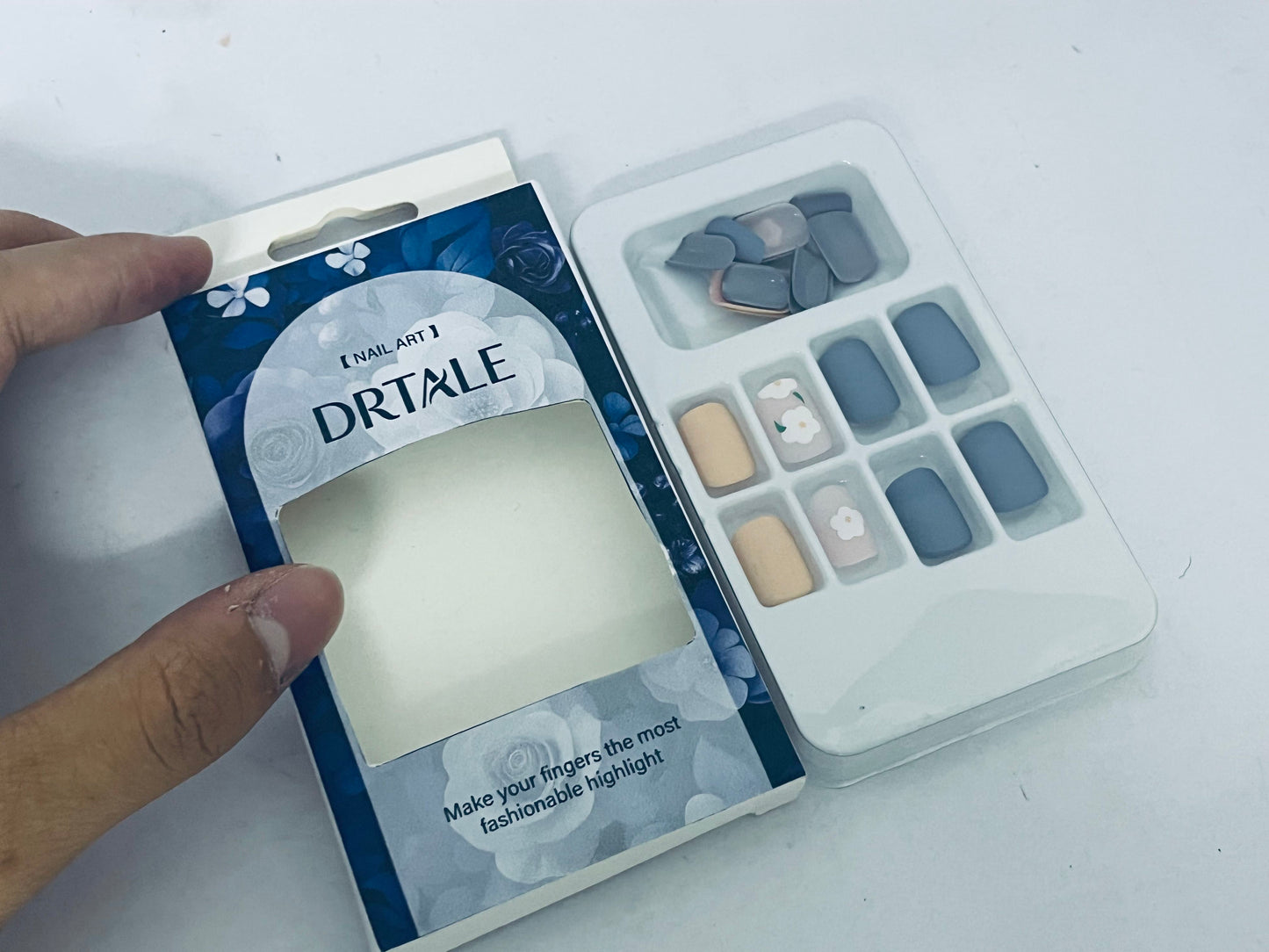 DRTALE False Nails | Morandi Floral Design, Salon-Quality Manicure at Home