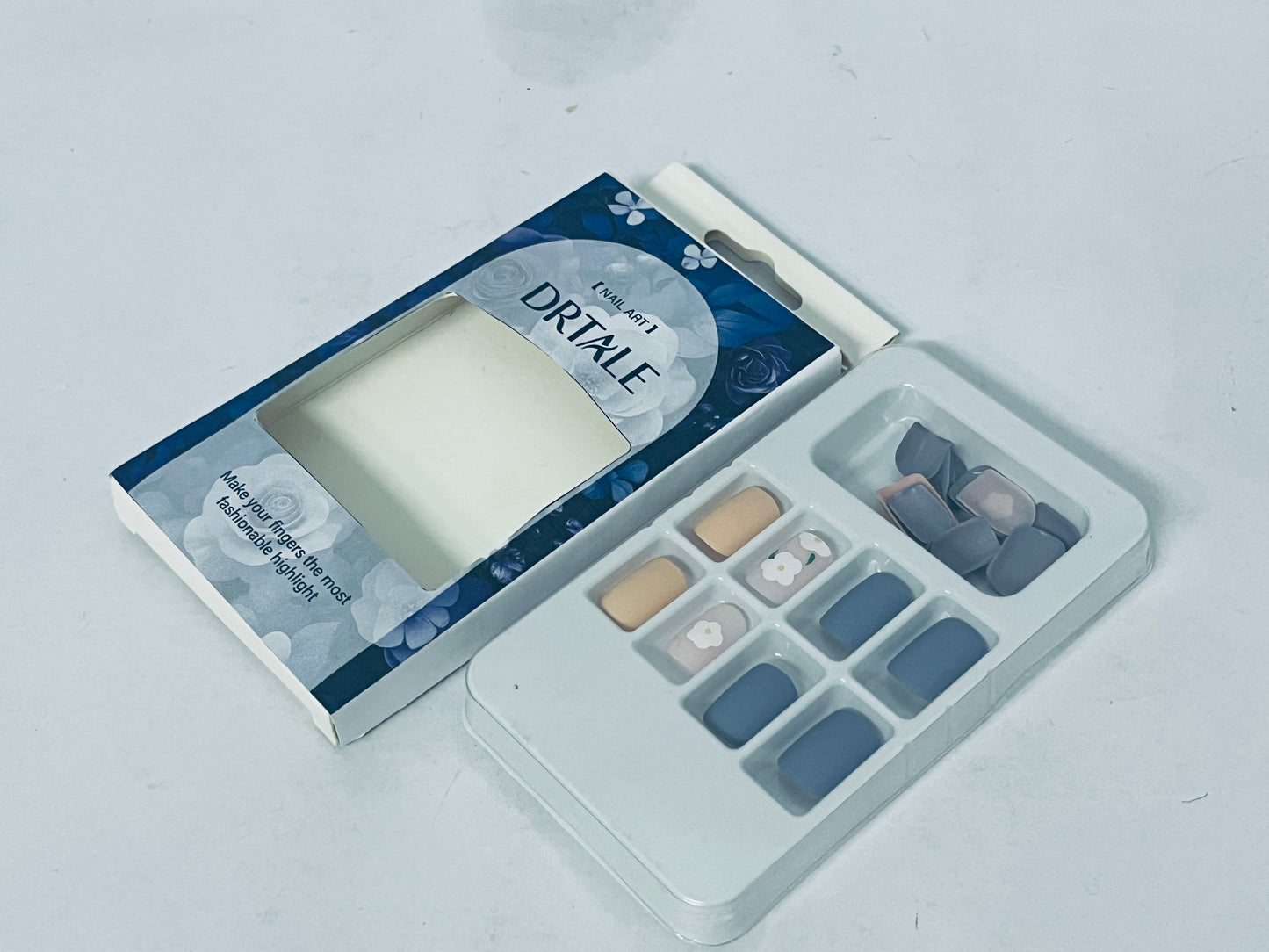 DRTALE False Nails | Morandi Floral Design, Salon-Quality Manicure at Home