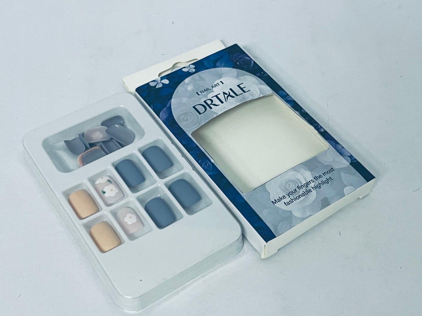 DRTALE False Nails | Morandi Floral Design, Salon-Quality Manicure at Home