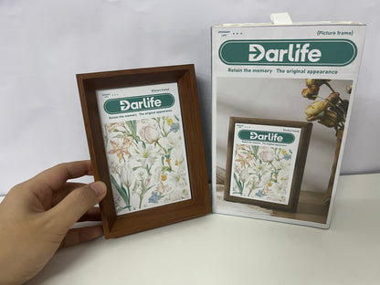 Darlife Wood Grain Minimalist Photo Frame Retro & Fresh A Warm Decor Item for Daily Memory Storage