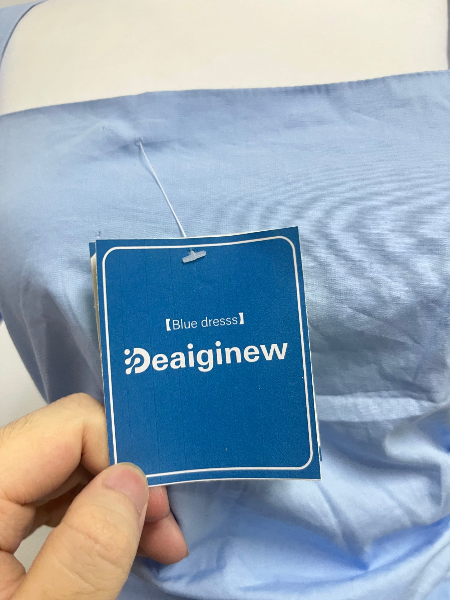 Deaiginew Blue Ruched Dress - Square Neck Puff Sleeve Mini for Versatile Elegance