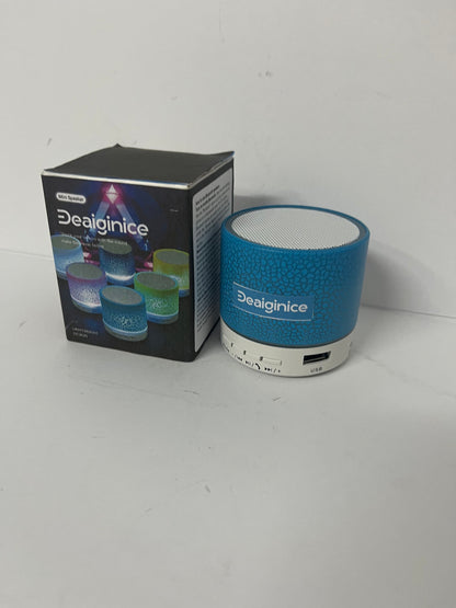 Deaiginice Portable Mini Speaker, Super Bass Stereo Rechargeable Speaker with LED Lights