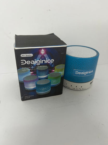 Deaiginice Portable Mini Speaker, Super Bass Stereo Rechargeable Speaker with LED Lights
