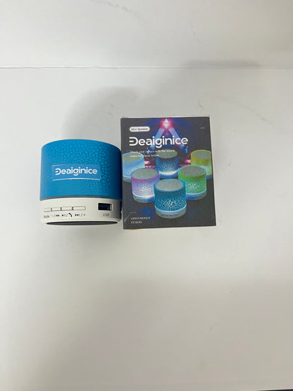 Deaiginice Portable Mini Speaker, Super Bass Stereo Rechargeable Speaker with LED Lights