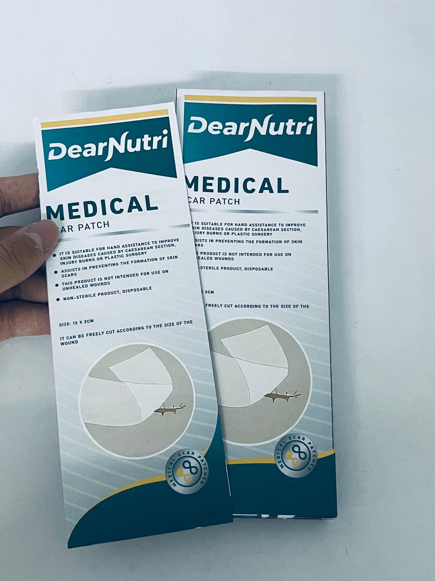 DearNutri Medical Scar Patch, 15×3cm Cuttable, Breathable & Skin-Friendly, Multi-Effect Repair for Surgical, Burn, Scald and Other Scars, Aiding Smooth Skin Regeneration