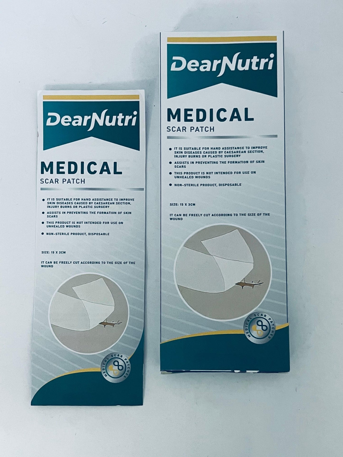 DearNutri Medical Scar Patch, 15×3cm Cuttable, Breathable & Skin-Friendly, Multi-Effect Repair for Surgical, Burn, Scald and Other Scars, Aiding Smooth Skin Regeneration